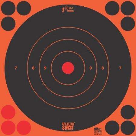 Targets Pro Shot Products Ready Series Splatter Shot 8" ORANGE Bulls-eye Target - 6 Qty. pack • Model: Ready Series